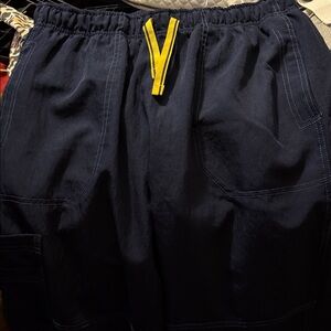 Women's Navy Blue Pants with Yellow Accents